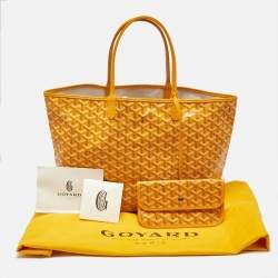 Pre Owned Goyard Yellow Goyardine Coated Canvas and Leather Saint Louis PM Tote