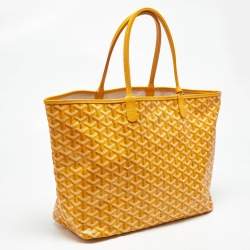 Pre Owned Goyard Yellow Goyardine Coated Canvas and Leather Saint Louis PM Tote