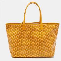 Pre Owned Goyard Yellow Goyardine Coated Canvas and Leather Saint Louis PM Tote