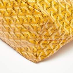 Pre Owned Goyard Yellow Goyardine Coated Canvas and Leather Saint Louis PM Tote