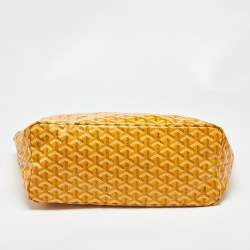 Pre Owned Goyard Yellow Goyardine Coated Canvas and Leather Saint Louis PM Tote
