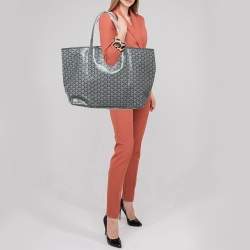 Pre Owned Goyard Grey Goyardine Coated Canvas and Leather Saint Louis GM Tote
