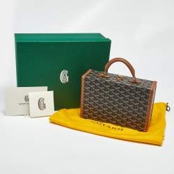 Pre Owned Goyard Brown Goyardine Coated Canvas and Leather Grand Hotel Trunk