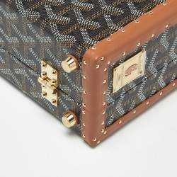 Pre Owned Goyard Brown Goyardine Coated Canvas and Leather Grand Hotel Trunk