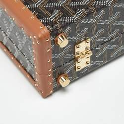 Pre Owned Goyard Brown Goyardine Coated Canvas and Leather Grand Hotel Trunk