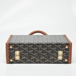 Pre Owned Goyard Brown Goyardine Coated Canvas and Leather Grand Hotel Trunk
