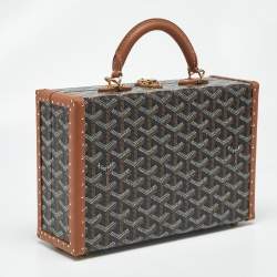 Pre Owned Goyard Brown Goyardine Coated Canvas and Leather Grand Hotel Trunk