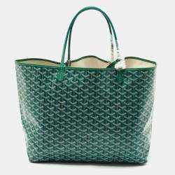 Pre Owned Goyard Green Goyardine Coated Canvas and Leather Saint Louis GM Tote