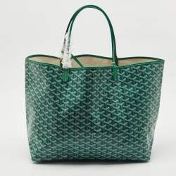 Pre Owned Goyard Green Goyardine Coated Canvas and Leather Saint Louis GM Tote