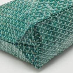 Pre Owned Goyard Green Goyardine Coated Canvas and Leather Saint Louis GM Tote