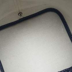 Pre Owned Goyard Navy Blue Goyardine Coated Canvas and Leather Petit Flot Bucket Bag