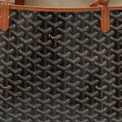 Pre Owned Goyard Brown Goyardine Coated Canvas and Leather Saint Louis GM Tote