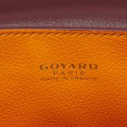 Pre Owned Goyard Burgundy Goyardine Coated Canvas and Leather Mini Saigon Top Handle Bag