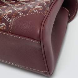 Pre Owned Goyard Burgundy Goyardine Coated Canvas and Leather Mini Saigon Top Handle Bag