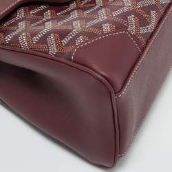 Pre Owned Goyard Burgundy Goyardine Coated Canvas and Leather Mini Saigon Top Handle Bag