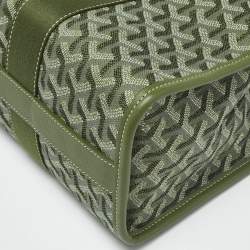 Pre Owned Goyard Khaki Goyardine Jacquard and Leather Limited Edition Villette PM Tote
