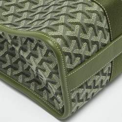 Pre Owned Goyard Khaki Goyardine Jacquard and Leather Limited Edition Villette PM Tote
