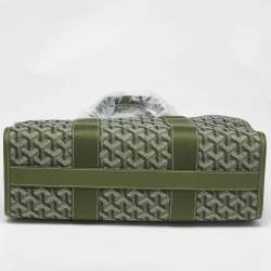 Pre Owned Goyard Khaki Goyardine Jacquard and Leather Limited Edition Villette PM Tote