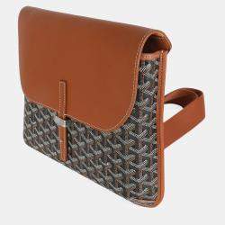 مملوكة مسبقًا حقيبة مراسلة غويارد كروسييه قماش جويرديني أسود/ذهبي حجم وسط