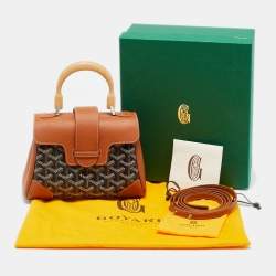 Pre Owned Goyard Brown Goyardine Coated Canvas and Leather Mini Saigon Top Handle Bag