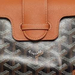 Pre Owned Goyard Brown Goyardine Coated Canvas and Leather Mini Saigon Top Handle Bag