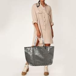 Pre Owned Goyard Black Goyardine Coated Canvas and Leather Saint Louis GM Tote