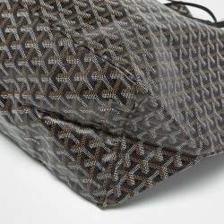Pre Owned Goyard Black Goyardine Coated Canvas and Leather Saint Louis GM Tote