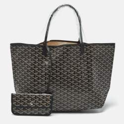 Pre Owned Goyard Black Goyardine Coated Canvas and Leather Saint Louis GM Tote