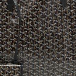 Pre Owned Goyard Black Goyardine Coated Canvas and Leather Saint Louis GM Tote