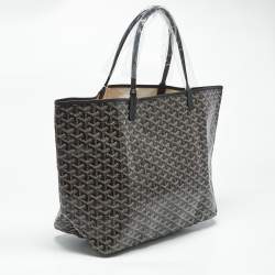 Pre Owned Goyard Black Goyardine Coated Canvas and Leather Saint Louis GM Tote