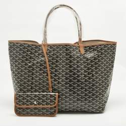 Pre Owned Goyard Brown Goyardine Coated Canvas and Leather Saint Louis GM Tote