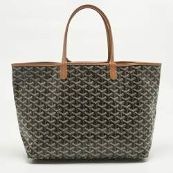 Pre Owned Goyard Brown Goyardine Coated Canvas and Leather Saint Louis PM Tote