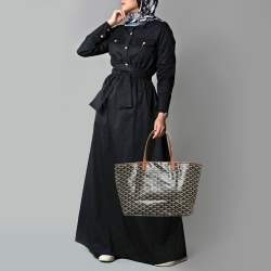 Pre Owned Goyard Brown Goyardine Coated Canvas and Leather Saint Louis PM Tote