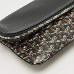 Pre Owned Goyard Black Goyardine Coated Canvas and Leather Sainte Marie MM Clutch