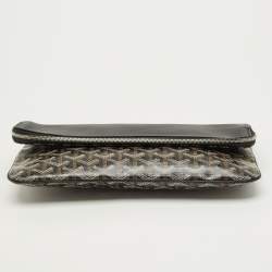 Pre Owned Goyard Black Goyardine Coated Canvas and Leather Sainte Marie MM Clutch