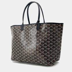 مملوكة مسبقًا حقيبة يد سانت لويس غويارد جلد PVC أسود مقاس صغير