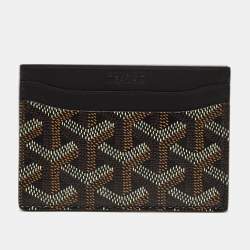 مملوكة مسبقًا Goyard Saint Sulpice Black Goyardine Coated Canvas and Leather Card Holder