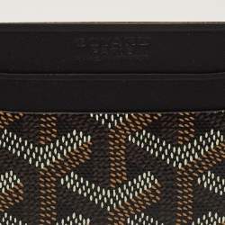 مملوكة مسبقًا Goyard Saint Sulpice Black Goyardine Coated Canvas and Leather Card Holder