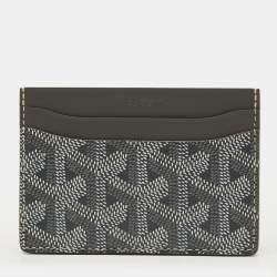 مملوكة مسبقًا Goyard Saint Sulpice Grey Goyardine Coated Canvas and Leather Card Holder