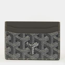 مملوكة مسبقًا Goyard Saint Sulpice Grey Goyardine Coated Canvas and Leather Card Holder