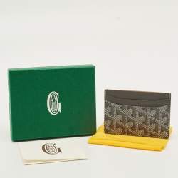 مملوكة مسبقًا Goyard Saint Sulpice Grey Goyardine Coated Canvas and Leather Card Holder