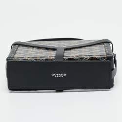 Pre Owned Goyard Minaudière Trunk Black Goyardine Coated Canvas and Leather Bag