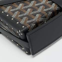 Pre Owned Goyard Minaudière Trunk Black Goyardine Coated Canvas and Leather Bag