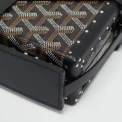 Pre Owned Goyard Minaudière Trunk Black Goyardine Coated Canvas and Leather Bag