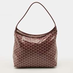 Pre Owned Goyard Boheme Burgundy Goyardine Coated Canvas and Leather Hobo