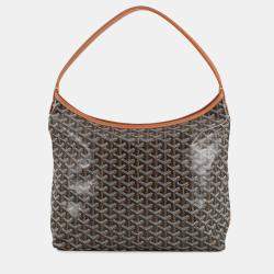 Pre Owned Goyard Boheme Hobo Bag Black/Tanbohemepmlty Pvc Leather