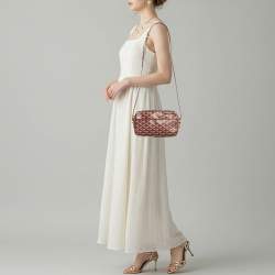 Pre Owned حقيبة كروس جويارد ساك كاب فيرت كانفاس مقوى جوياردين أحمر