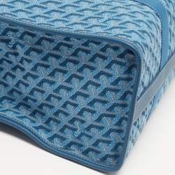 مملوكة مسبقًا Goyard Villette MM Limited Edition Blue Goyardine Jacquard and Leather Tote