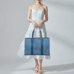 مملوكة مسبقًا Goyard Villette MM Limited Edition Blue Goyardine Jacquard and Leather Tote