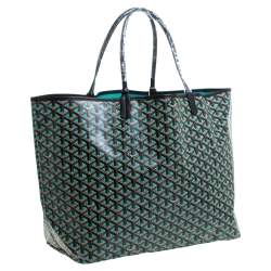 Pre Owned Goyard Black Goyardine Coated Canvas St. Louis GM Tote